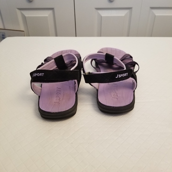 Jsport Kaia Women's Adjustable Strap Sandals  Black/Purple, Size 10 - Picture 3 of 5